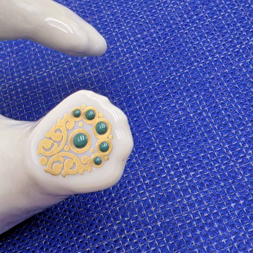 Vintage 1991 Lenox China Jewels Collection Sitting Bear 4” Tall Gold Paws - Picture 9 of 14